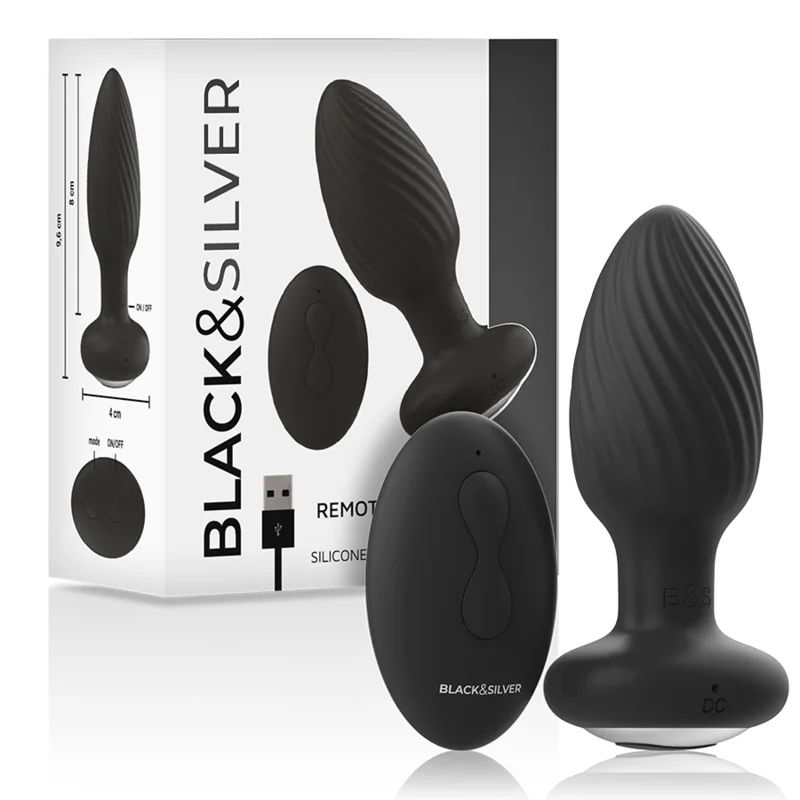 Black&Silver Welss plug anale vibrante rotante unisex