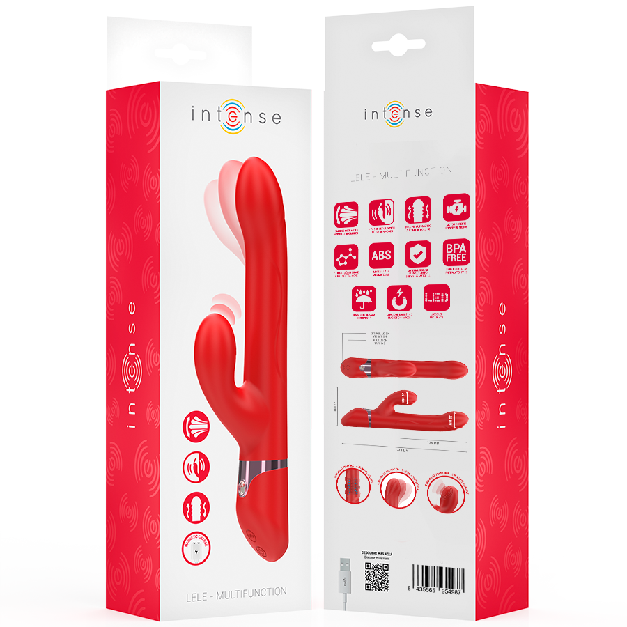 Intense Lele vibratore rotante rosso 3 in 1