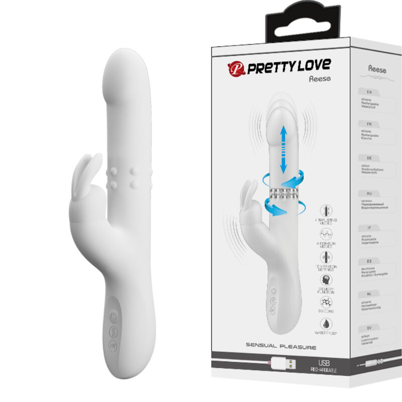 Pretty Love Reese vibratore rotante argento punto G ricaricabile
