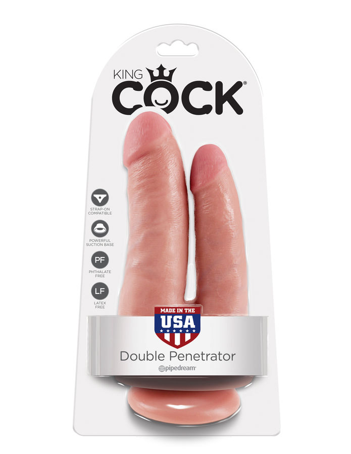 Pipedream King Cock doppio dildo carne con ventosa