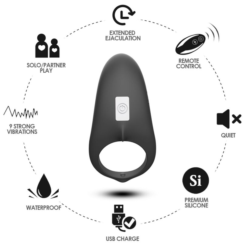 Armony Shark anello vibrante coppia con telecomando