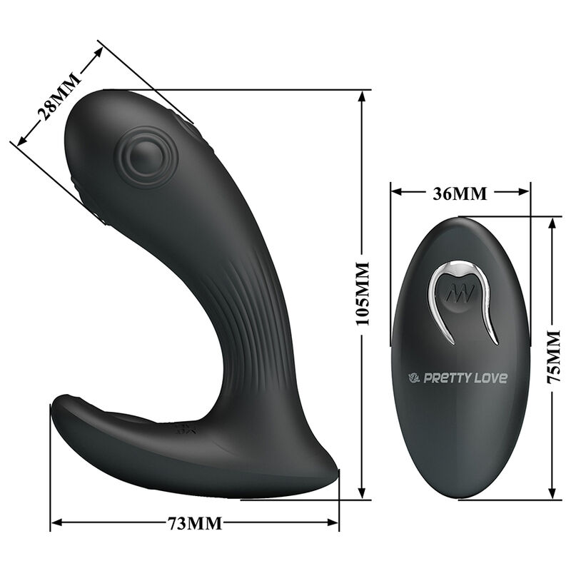Pretty Love Mirabelle plug prostatico nero telecomando silenzioso