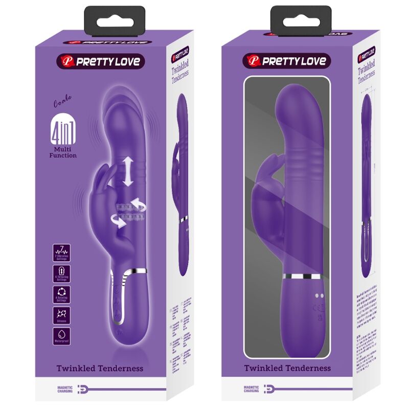 Pretty Love Coale vibratore viola rotante e spingente