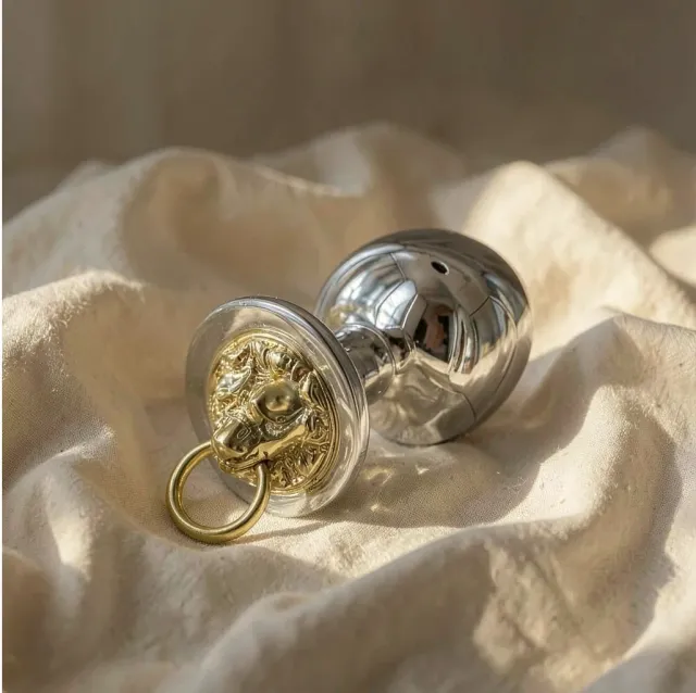 Metal Hard Tiger plug anale in acciaio 4 cm con anello tigre