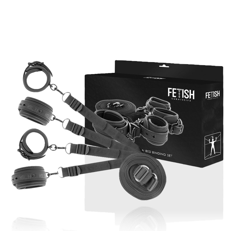 Fetish Submissive Set manette letto 4 cinghie bondage completo