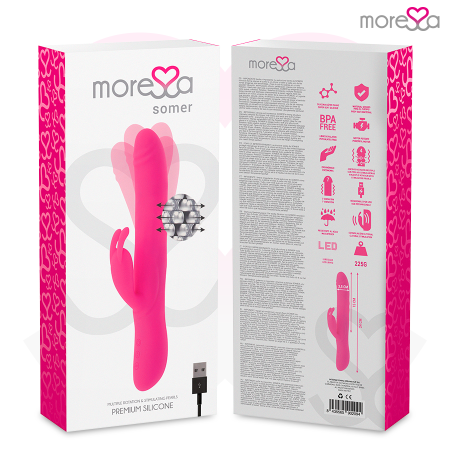 Moressa Somer vibratore rabbit rotante ricaricabile silicone