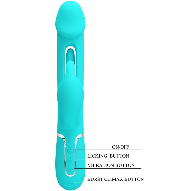 Pretty Love Dejon Licking vibratore verde acqua pulsante