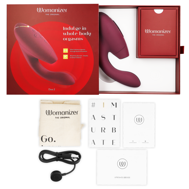 Womanizer Duo 2 stimolatore clitoride bordeaux silenzioso
