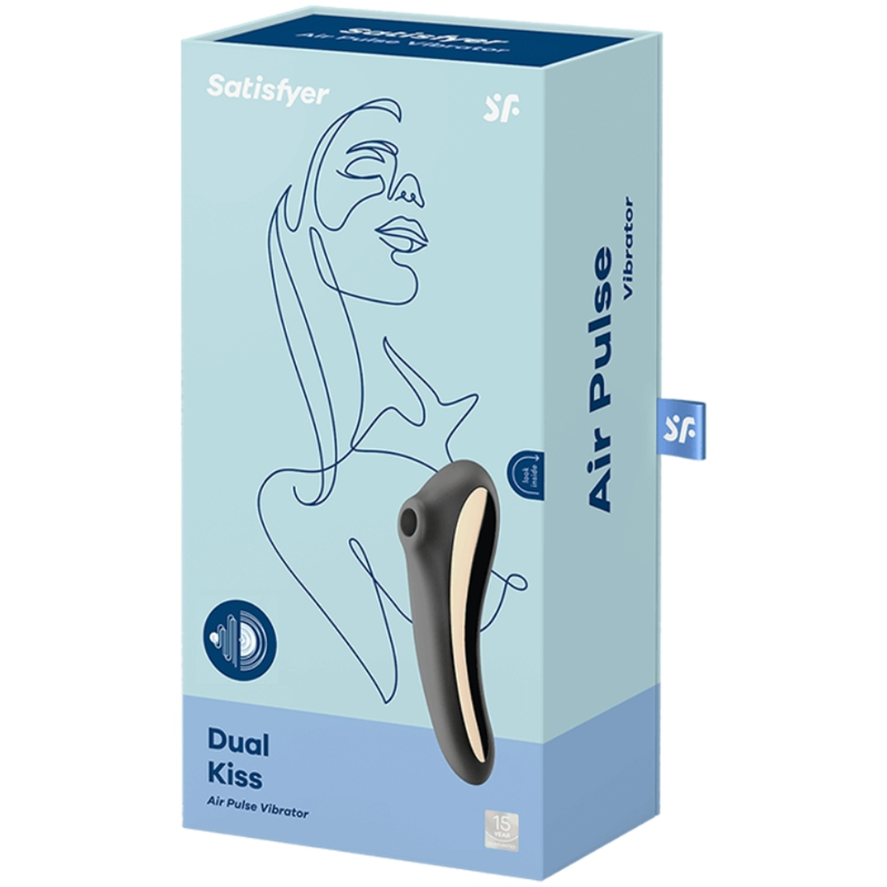 Satisfyer Dual Kiss stimolatore clitoride nero doppia stimolazione