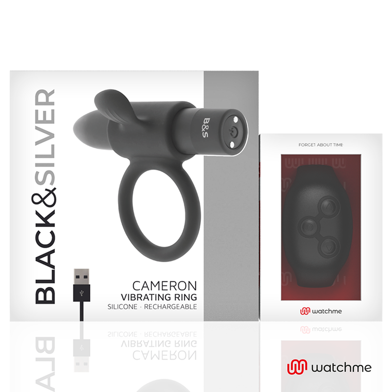 CameronME Black&Silver anello vibrante con orologio