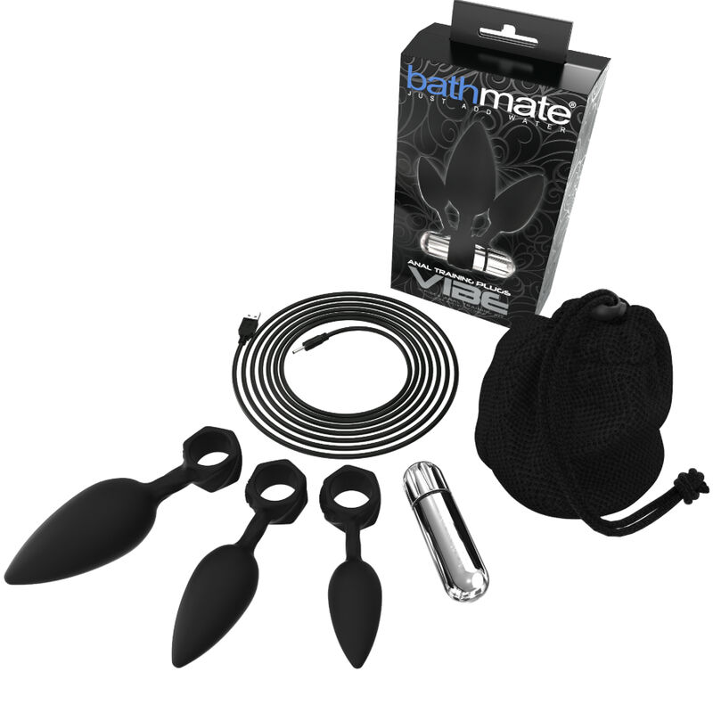 Bathmate Plug Vibe Training Set plug anale 4 pezzi 10 vibrazioni