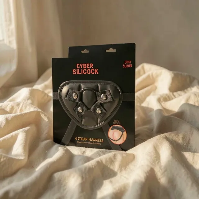 Cybersilicock imbracatura strap-on con 3 anelli silicone