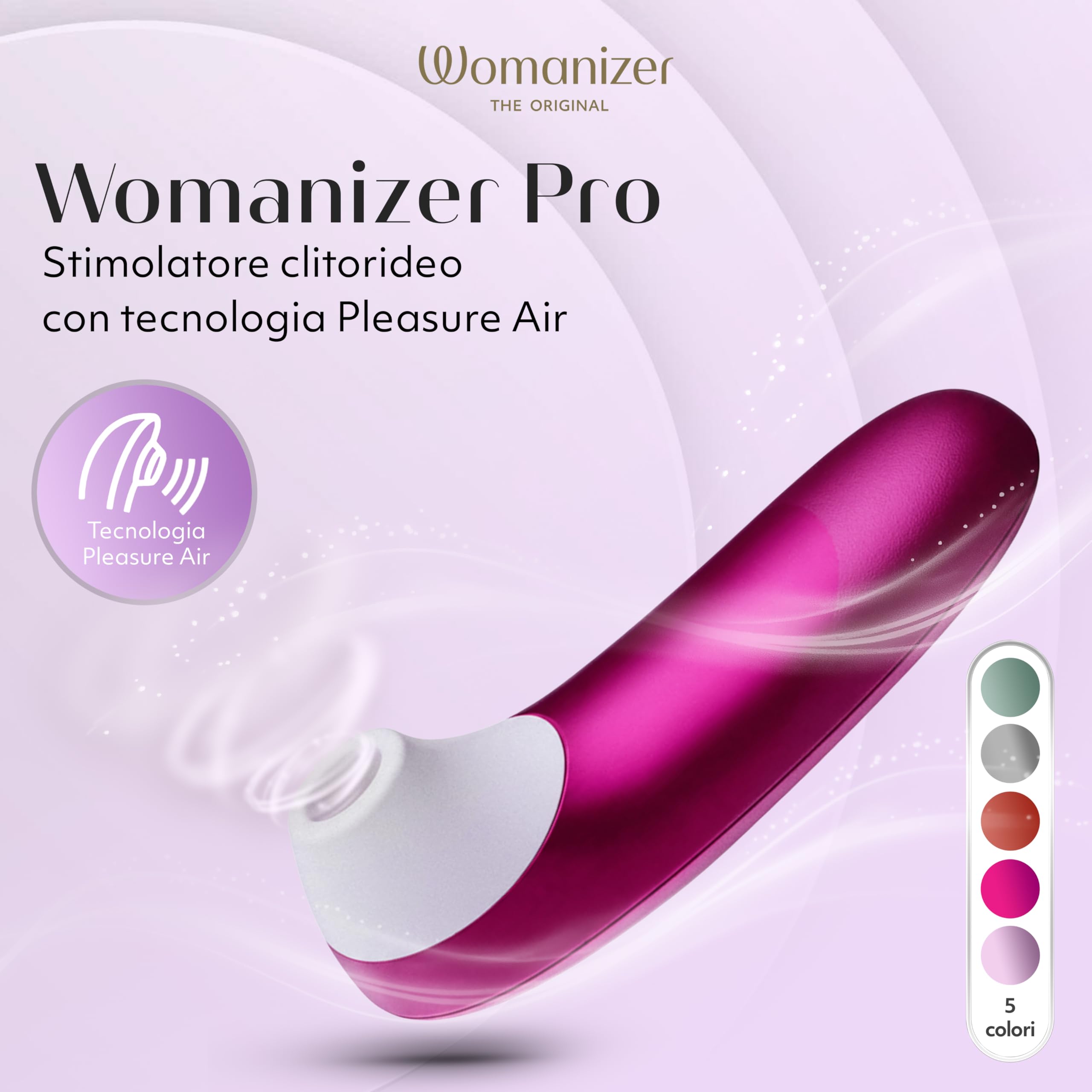Womanizer Pro stimolatore clitorideo rosa 11 intensità