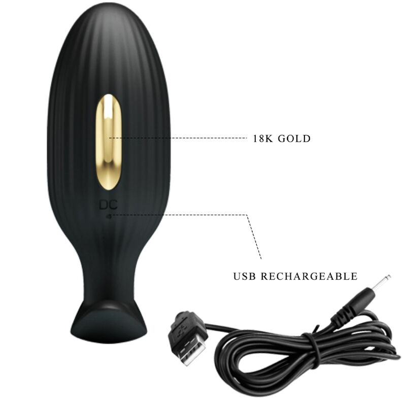 Pretty Love Jefferson plug vibrante elettrostimolazione nero