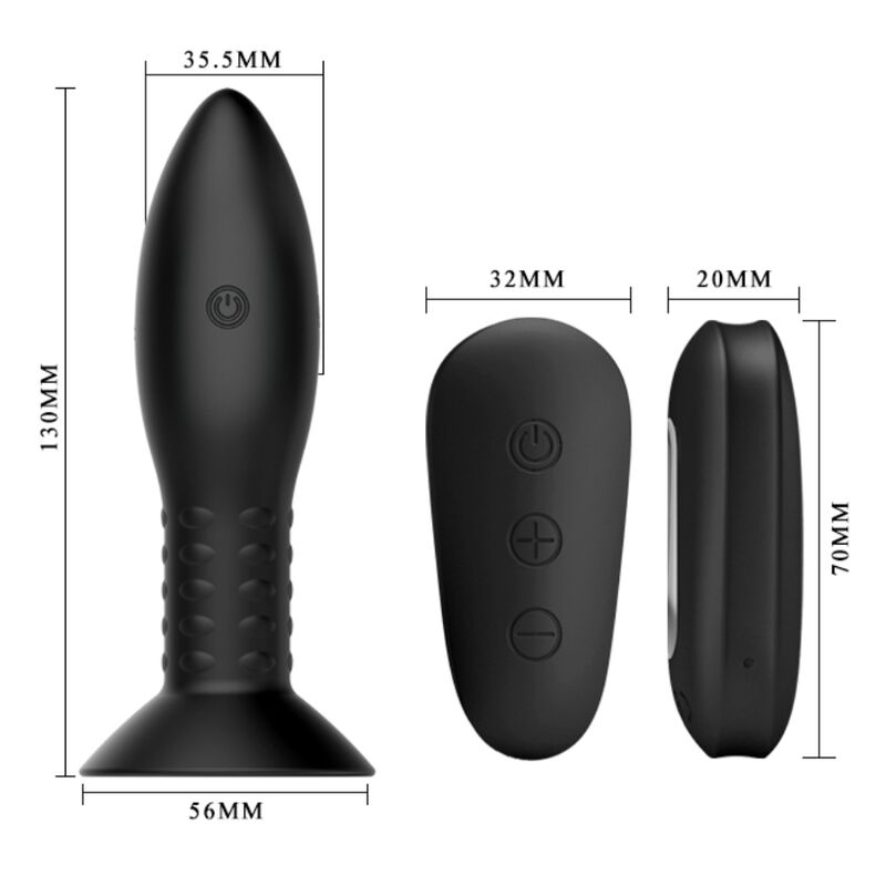 Mr. Play Spina Rotante plug anale vibrante nero telecomando