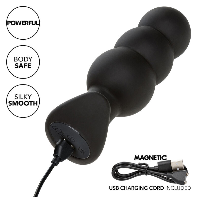 CalExotics Rock Bottom Perline plug vibrante nero silicone