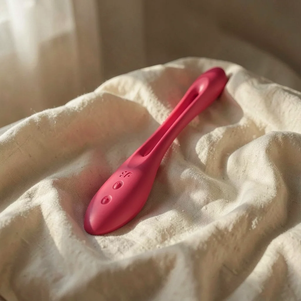 Satisfyer Elastic Joy vibratore rosso flessibile 2 motori