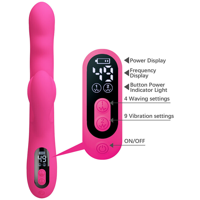 Pretty Love Winters vibratore doppia stimolazione rosa display