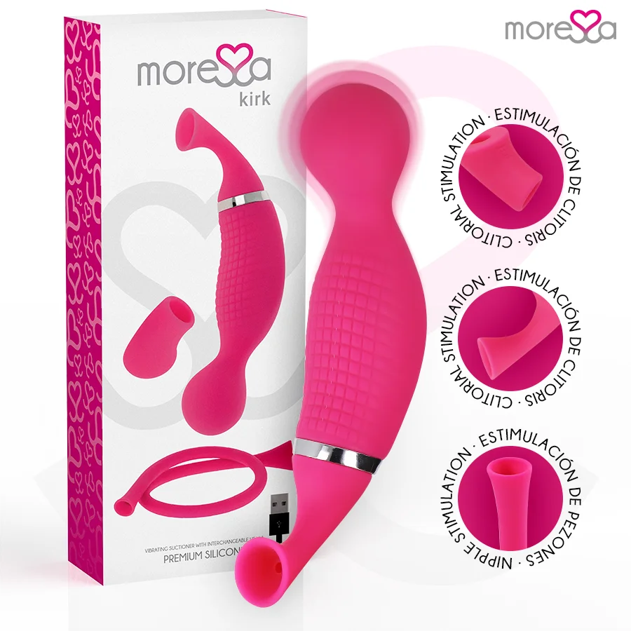 Moressa Kirk vibratore con aspirazione 2 testine