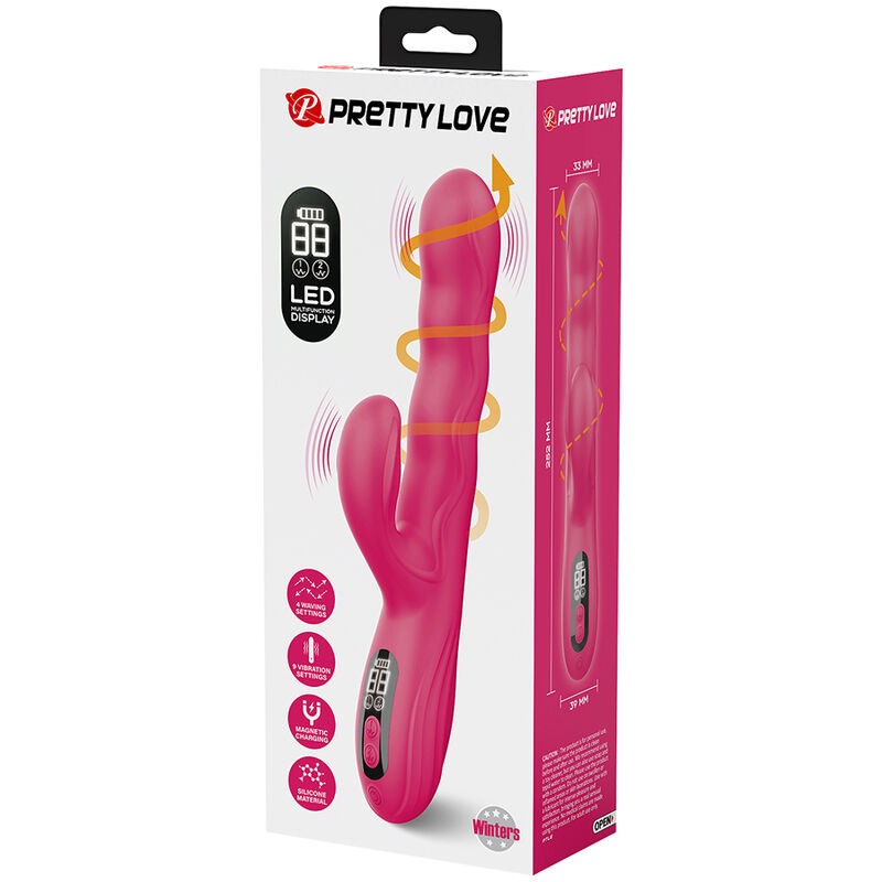 Pretty Love Winters vibratore doppia stimolazione rosa display