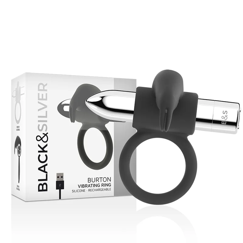 Black&Silver Burton Metallo anello vibrante coppia 10 modalità