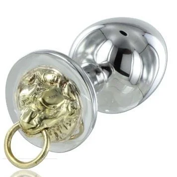 Metal Hard Tiger plug anale in acciaio 4 cm con anello tigre