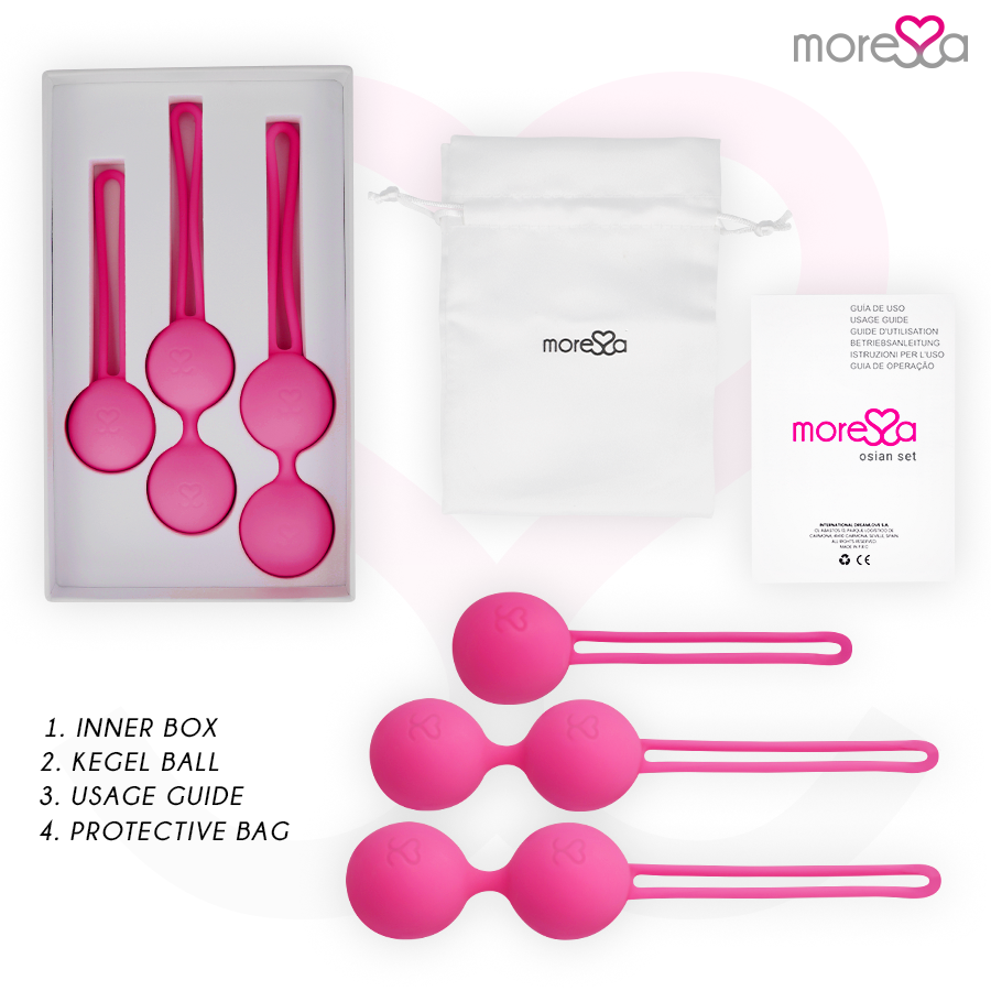 Moressa Osian Set palline vaginali rosa 3 pezzi