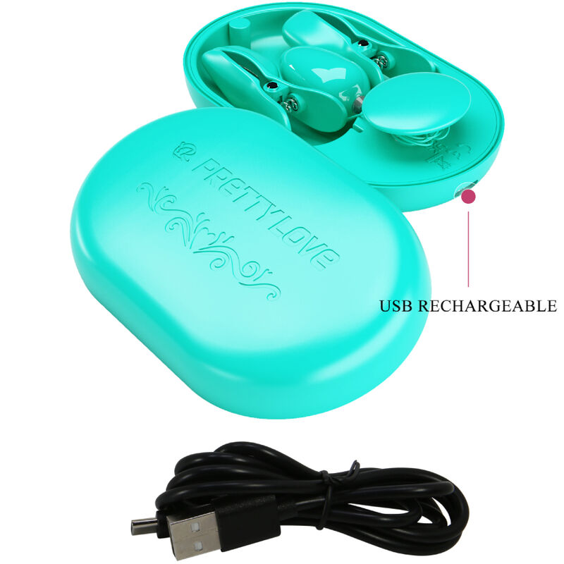 Pretty Love Pinzette Capezzoli Vibranti Blu Elettro