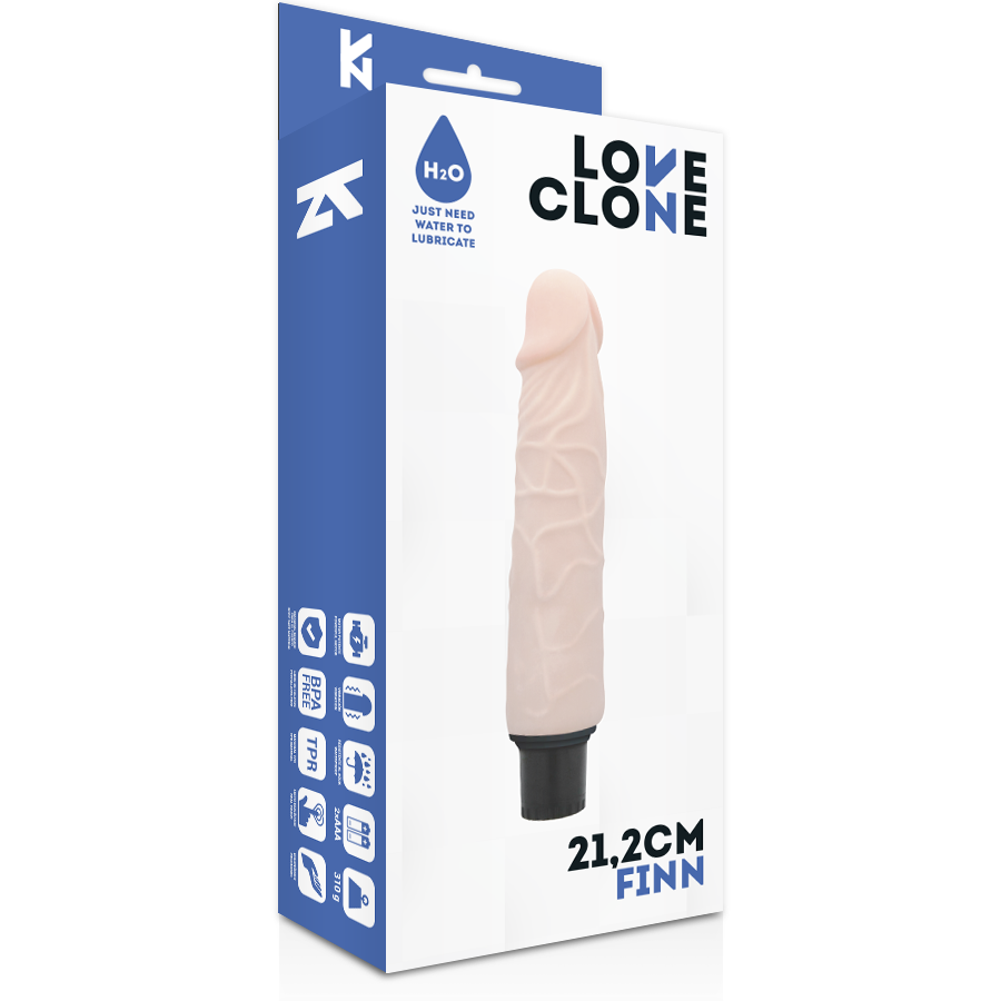 LoveClone Finn vibratore realistico autolubrificante 21,2 cm