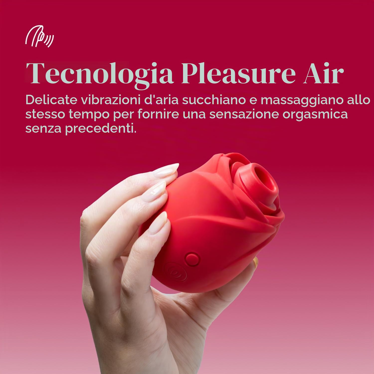 Womanizer Rose succhia clitoride rosso ricaricabile