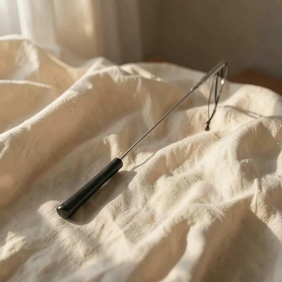 Metal Hard frustino in cuoio e acciaio 70 cm