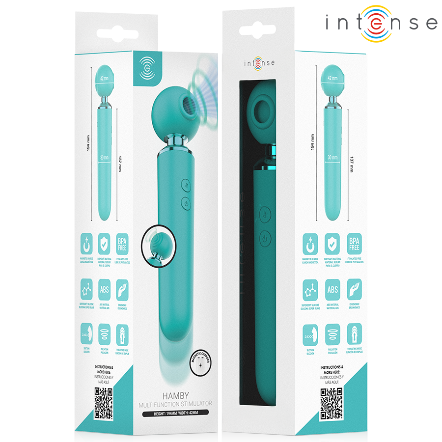 Hamby Intense vibratore succhiatore turchese 3 in 1