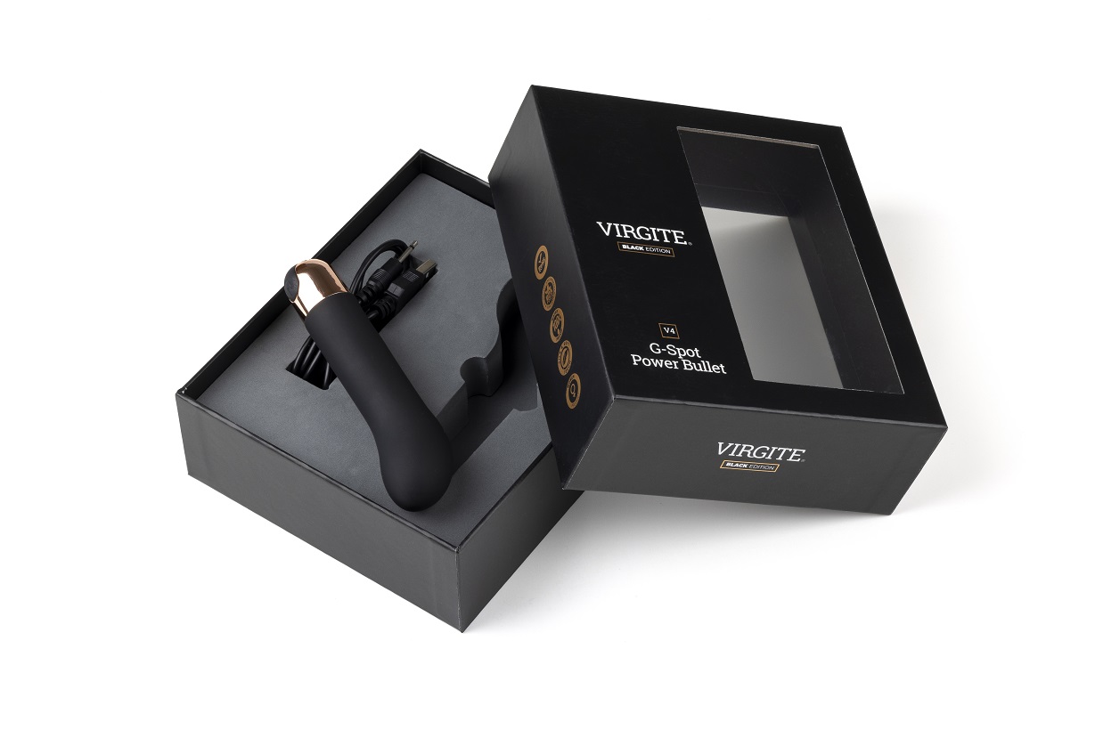 Love Hit by Virgite V4 mini vibratore punto G nero ricaricabile