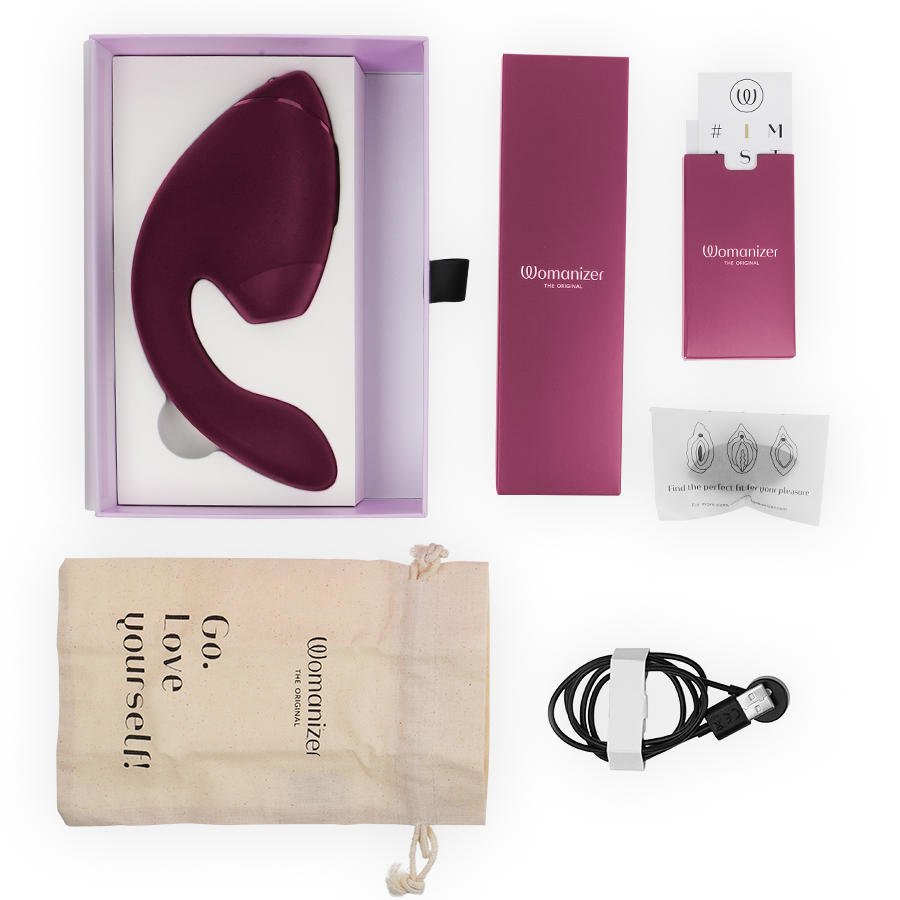 Womanizer Duo Next stimolatore clitoride rosa scuro 3D