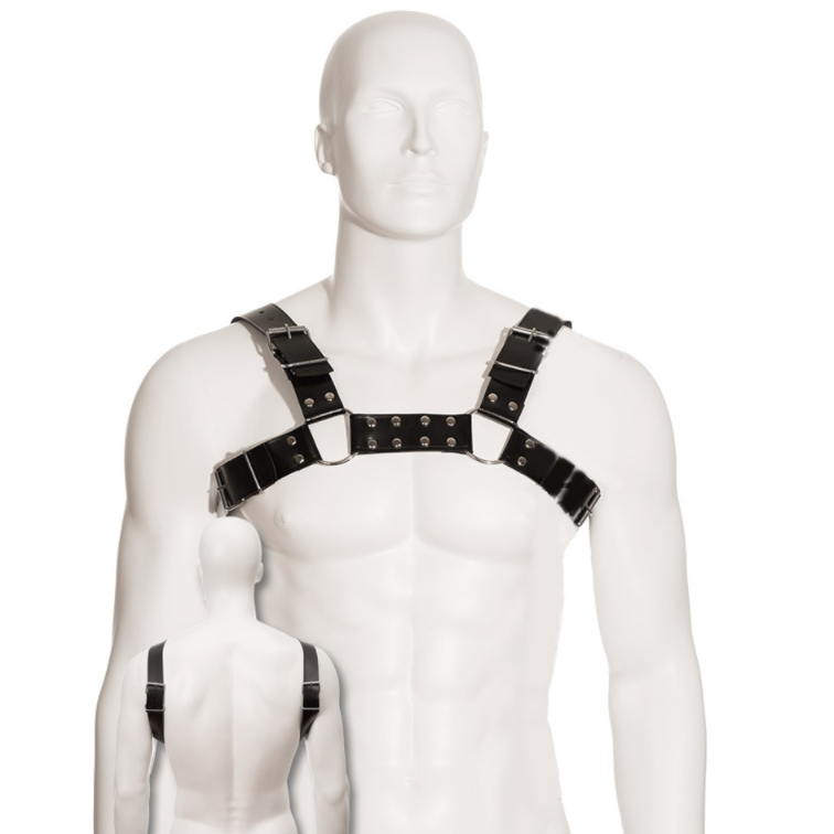 Leather Body Bull Dog imbracatura pelle nera regolabile