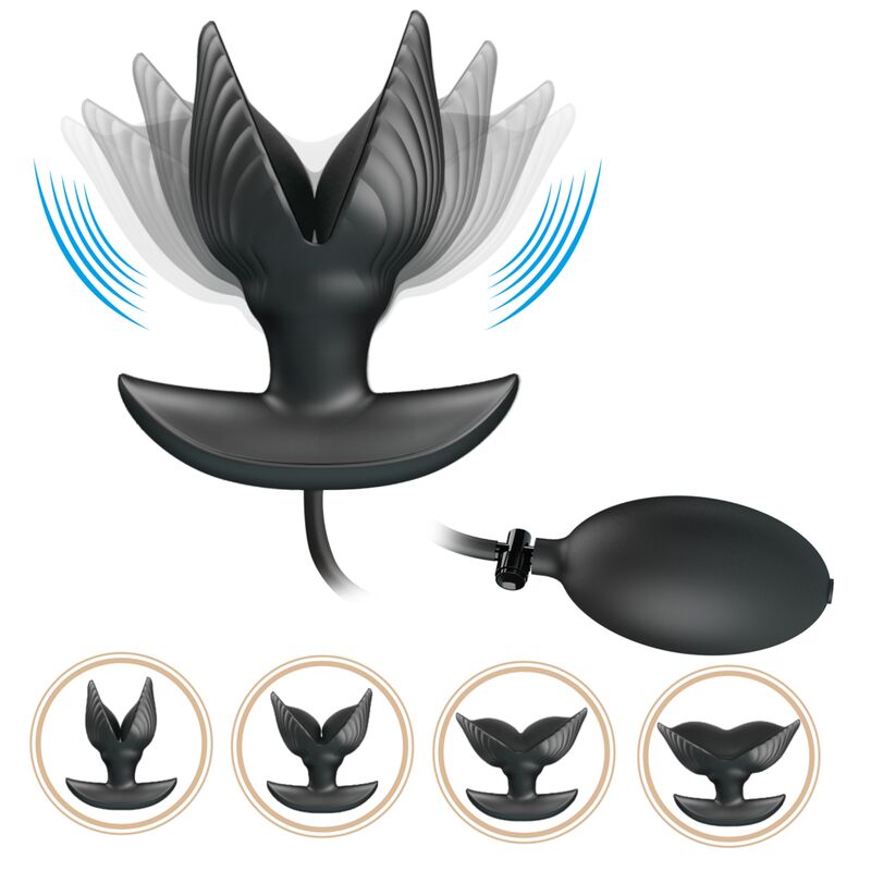 Pretty Love plug gonfiabile vibrante in silicone nero