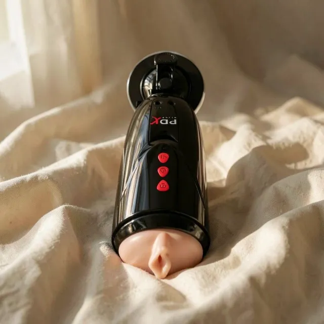 PDX Elite Dirty Talk Starter Stroker masturbatore vibrante