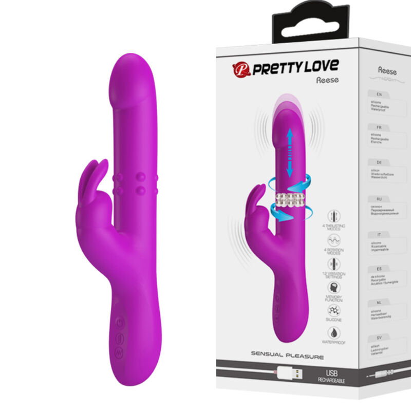 Pretty Love Reese vibratore rotante viola con spinta