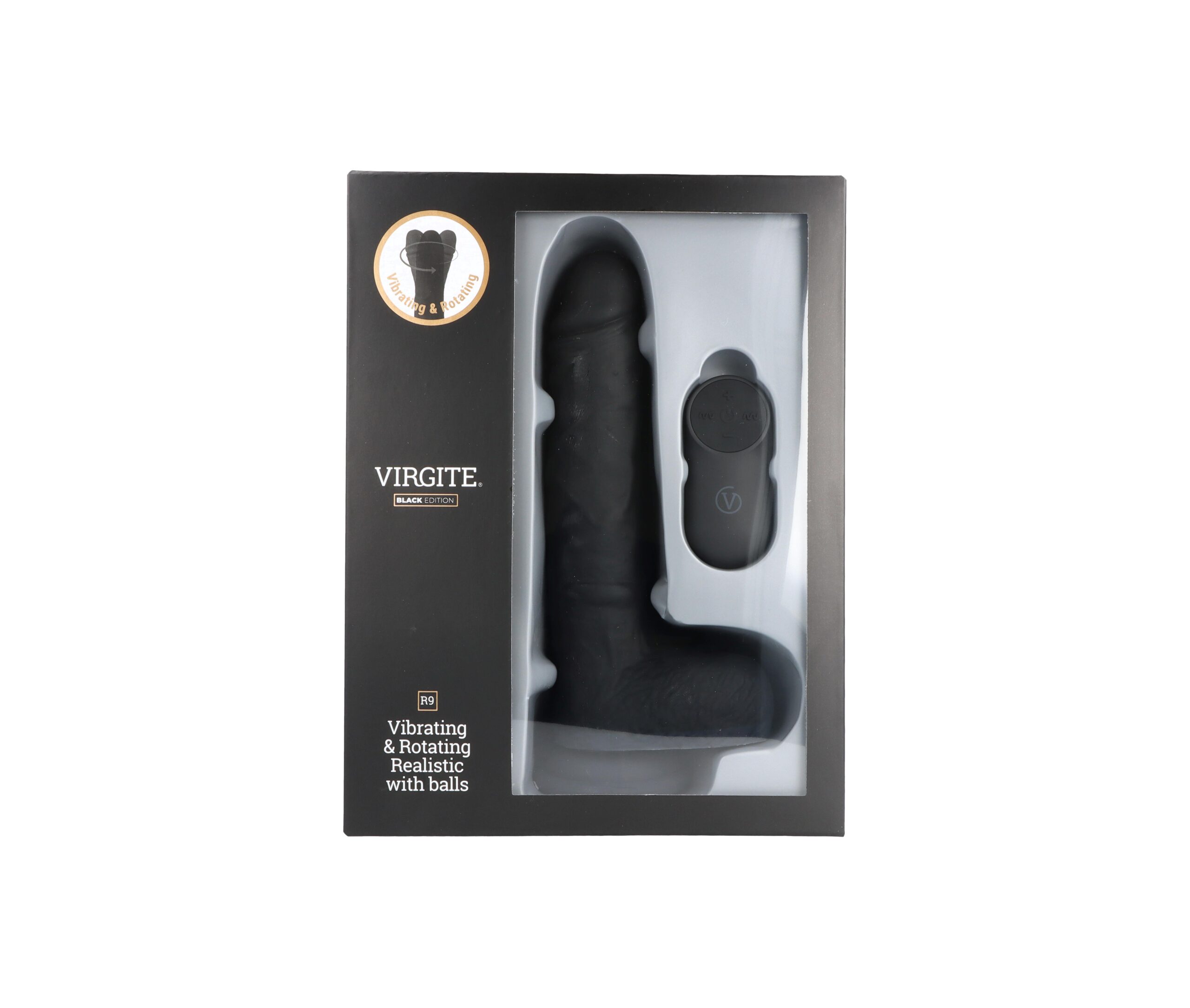 Love Hit by Virgite R9 vibratore realistico nero 19 cm telecomando
