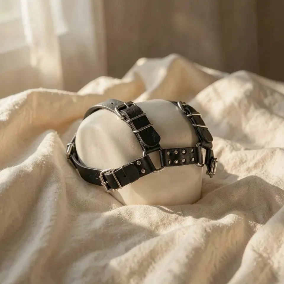 Leather Body Bull Dog imbracatura pelle nera regolabile