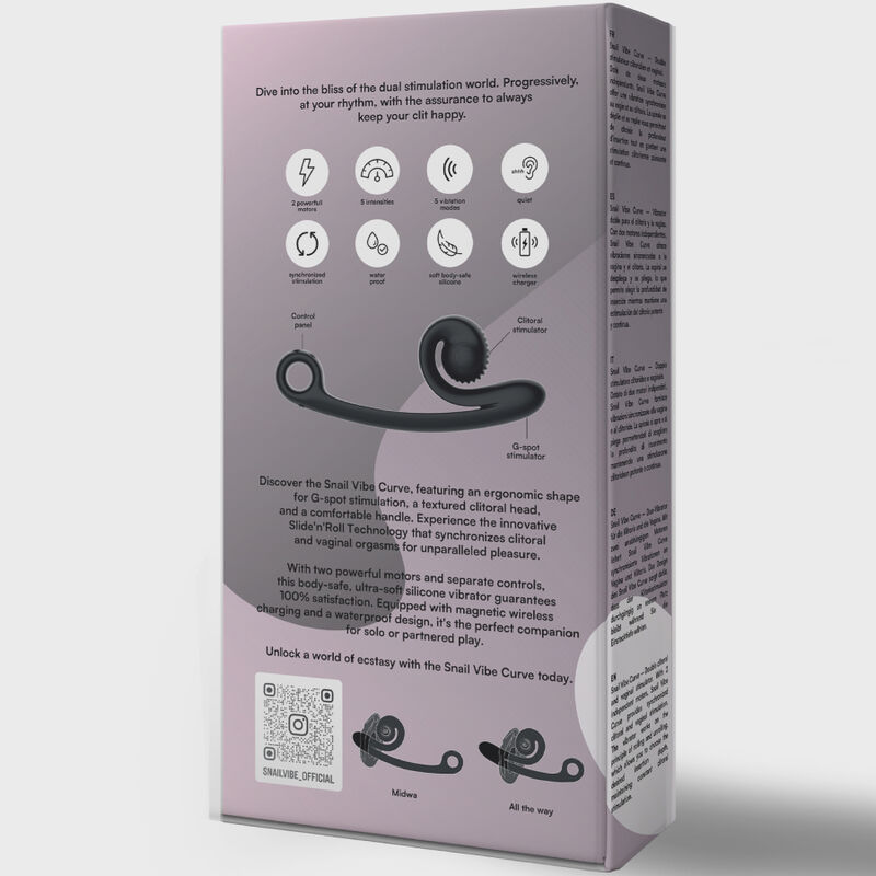 Snail Vibe Curve Nero vibratore punto G clitoride