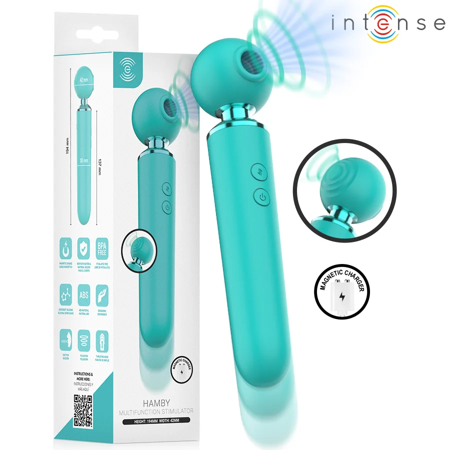 Hamby Intense vibratore succhiatore turchese 3 in 1