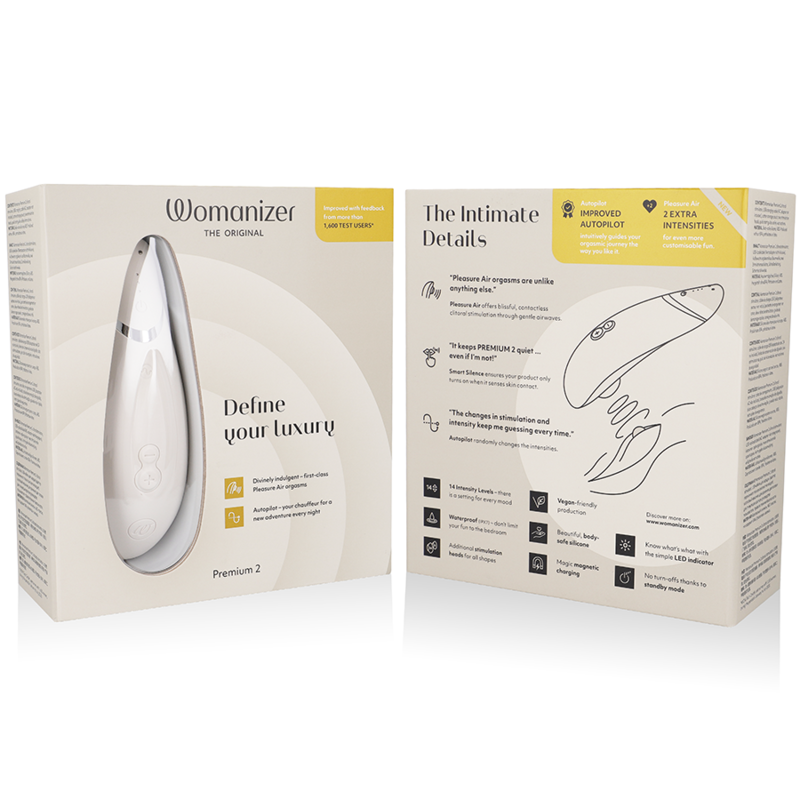 Womanizer Premium 2 stimolatore clitorideo grigio caldo 14 livelli