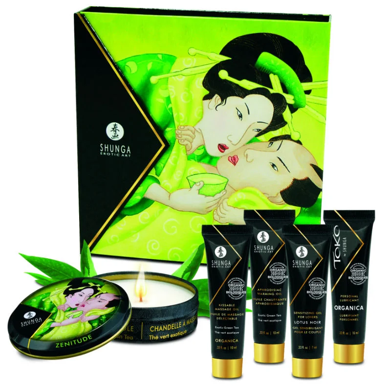Shunga Geisha Segreto kit massaggio tè verde 5 pezzi