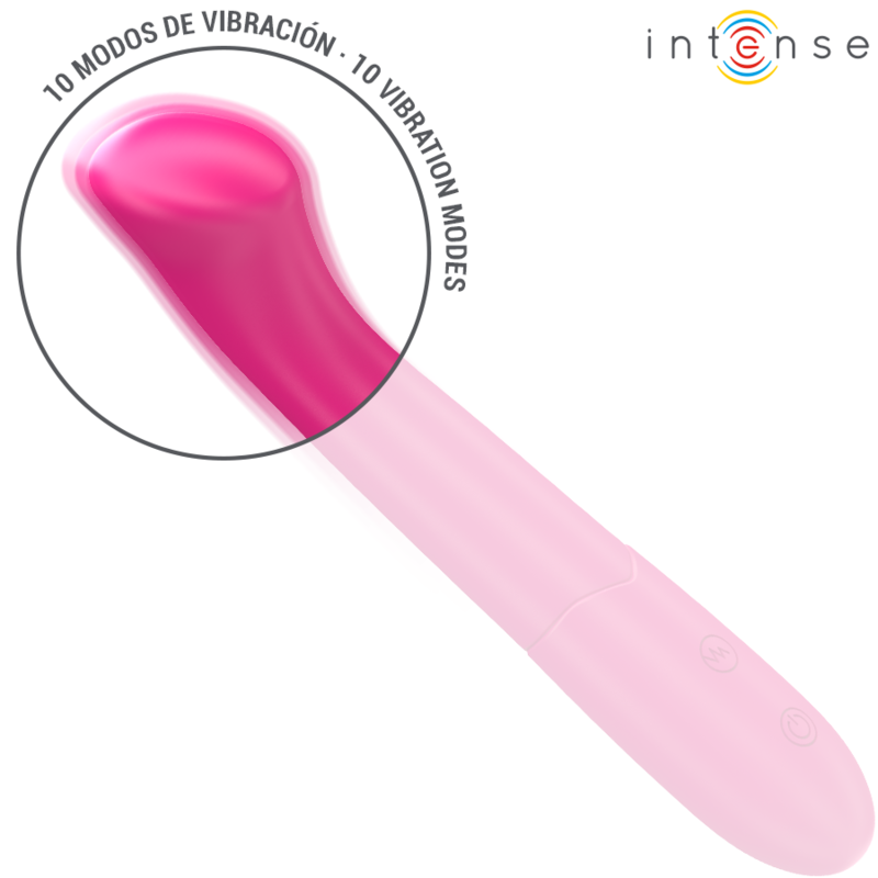 Intense Paty 19 cm vibratore rosa silicone flessibile 10 modi