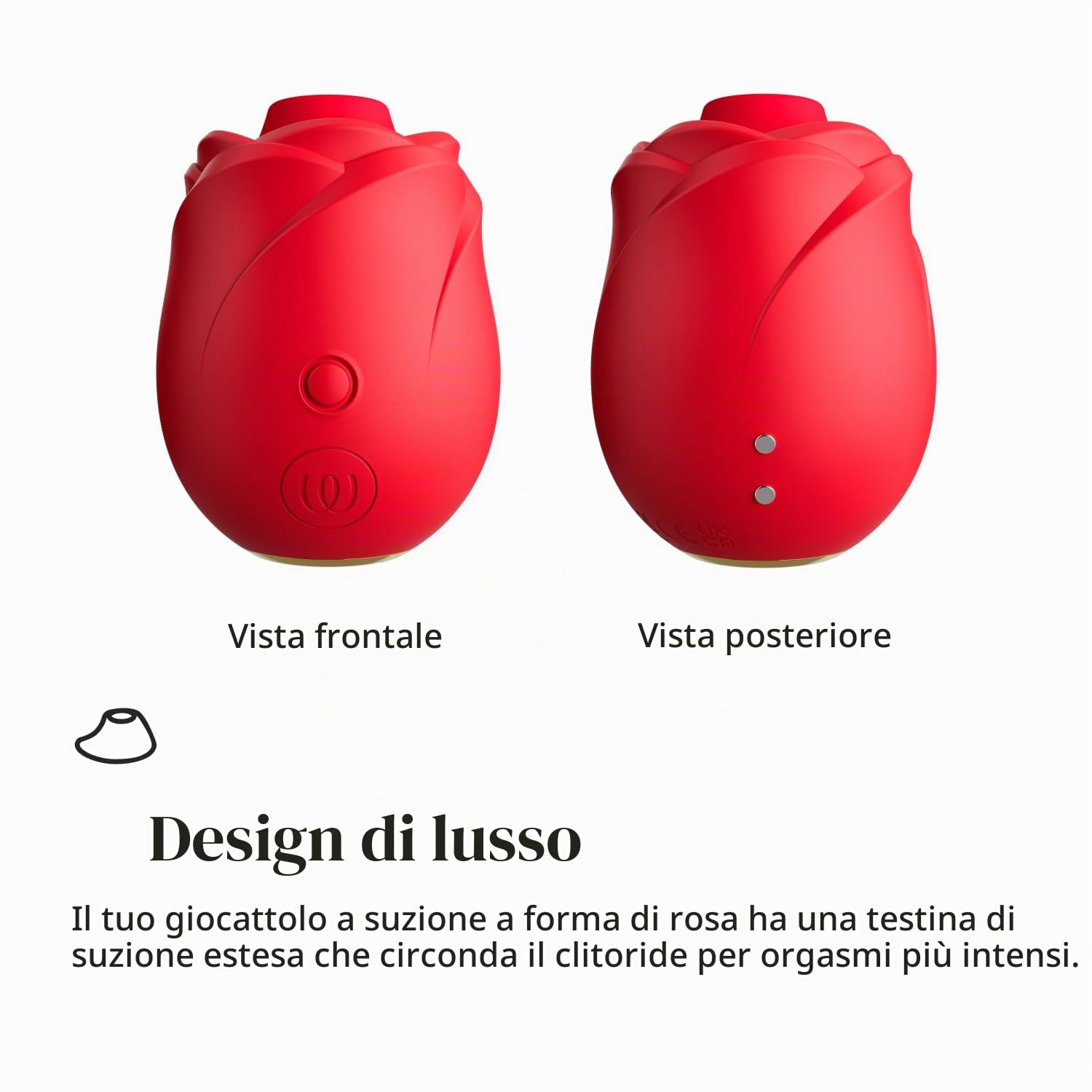 Womanizer Rose succhia clitoride rosso ricaricabile