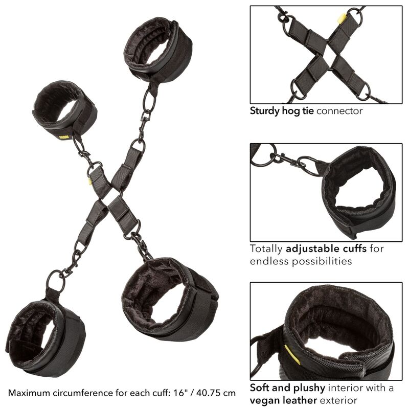 CalExotics Boundless Hog Tie set bondage 4 polsini vegano