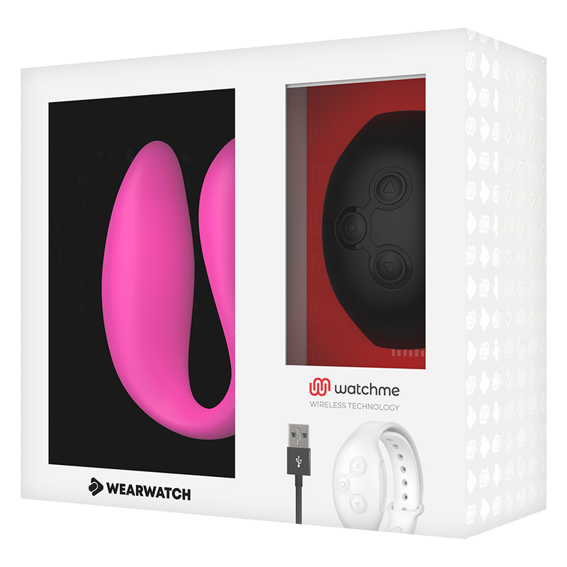 Wearwatch Dual vibratore coppia fucsia nero impermeabile