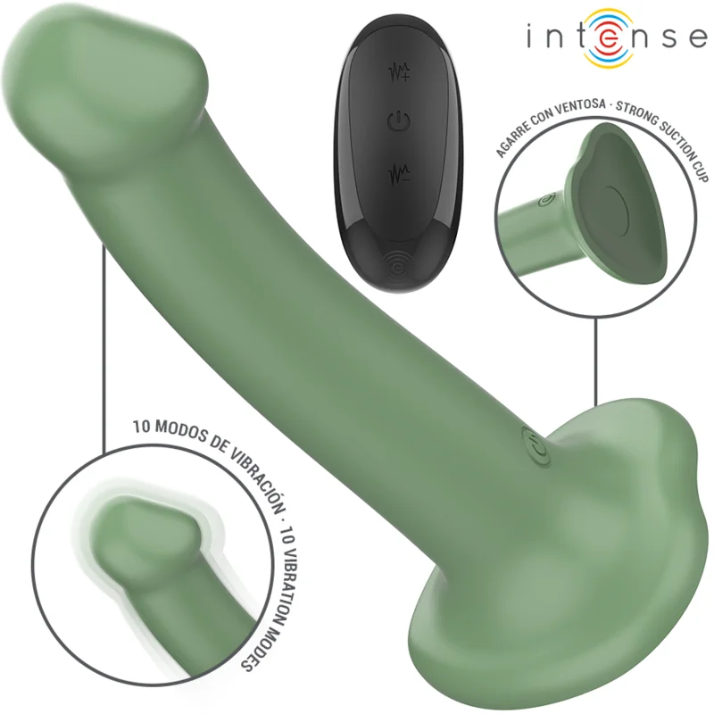 Intense Becca verde vibratore 16 cm con ventosa telecomando