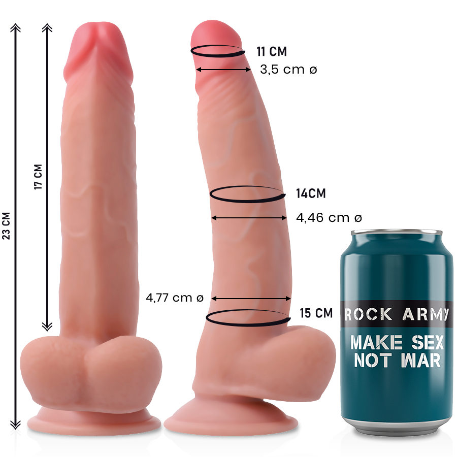 Rockarmy Leopard dildo naturale 23 cm dual density